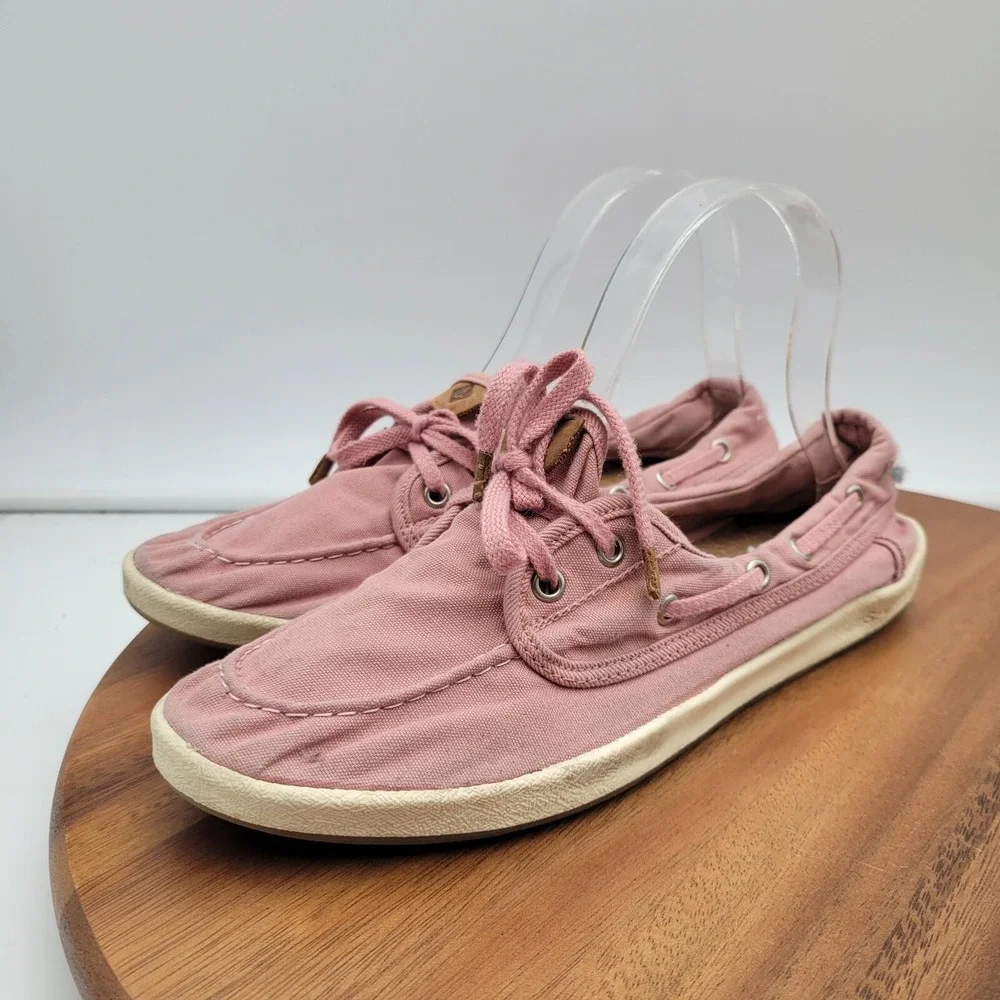 Sperry Boat Shoes Womens Size 8.5 Pink‎ Drift Hale Canvas Low Top Flat